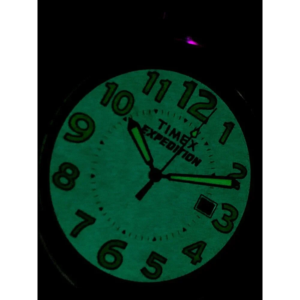 Timex Men's Watch T44921 Expedition Quartz Indiglo Black Dial Brown Leather 40mm